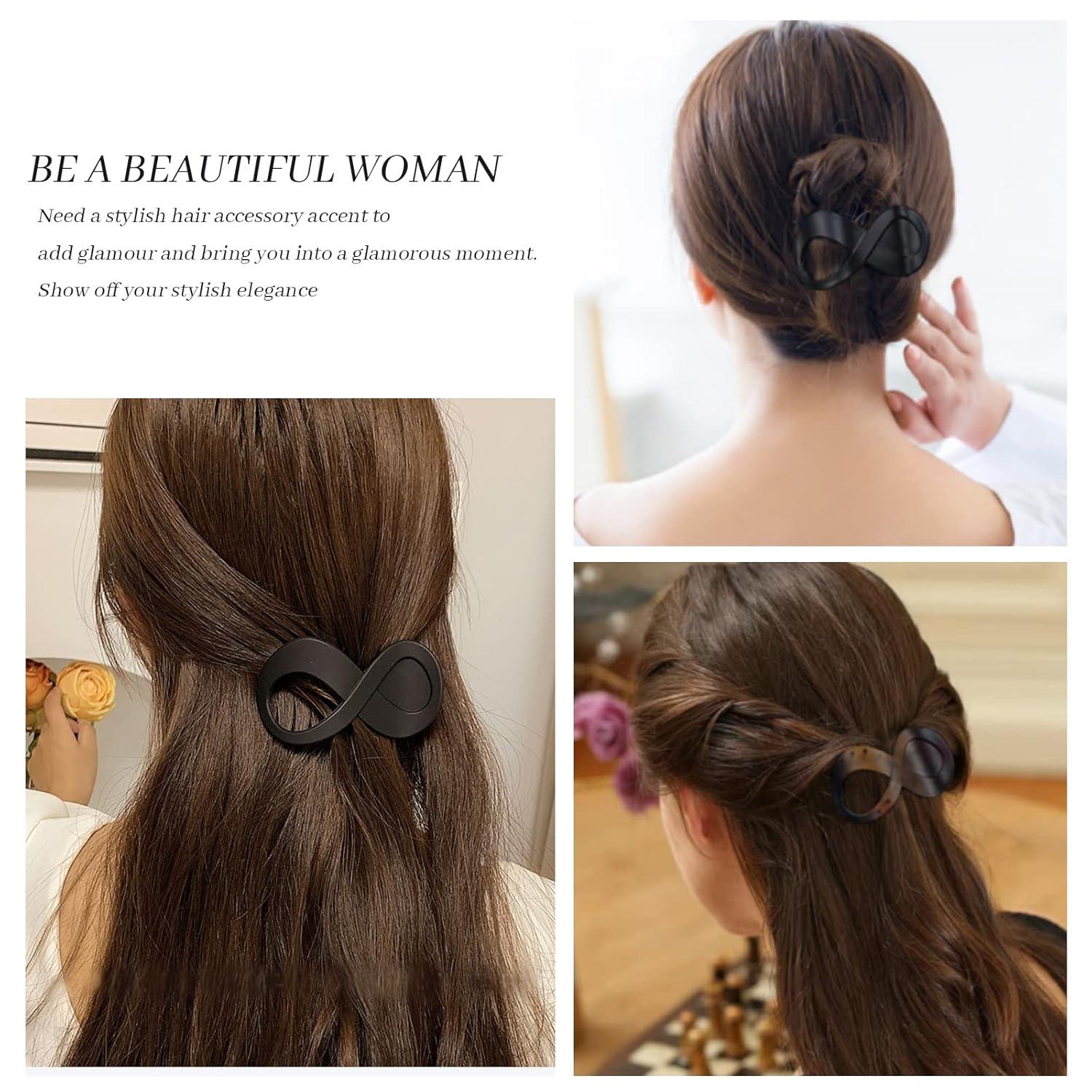 2er Set Große Haarspangen Damen Schildpatt Französisch Hair Clip