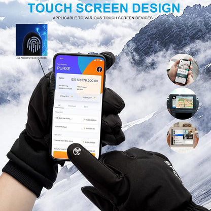 Wasserdichte Winterhandschuhe für Herren und Damen - Touchscreen Skihandschuhe mit 3M Thinsulate