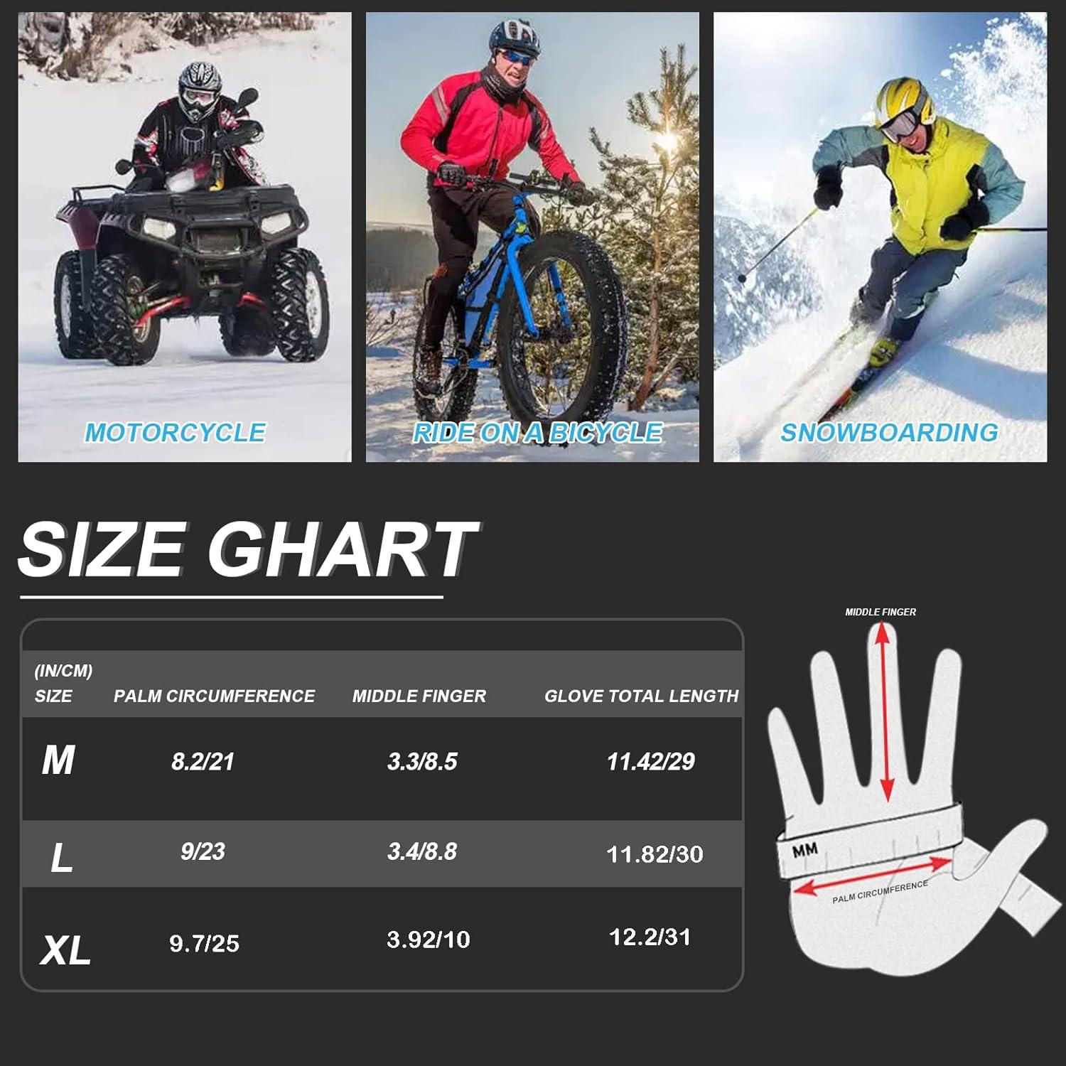 Winterhandschuhe Herren Damen Wasserdicht Skihandschuhe 3M Thinsulate