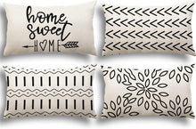 Kissenbezüge Leinen Deko Sofa Couch 30x50cm 4er Set Creme