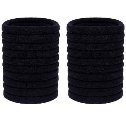 20 Schwarz Haargummis Premium Baumwolle elastisch Mädchen Dutt