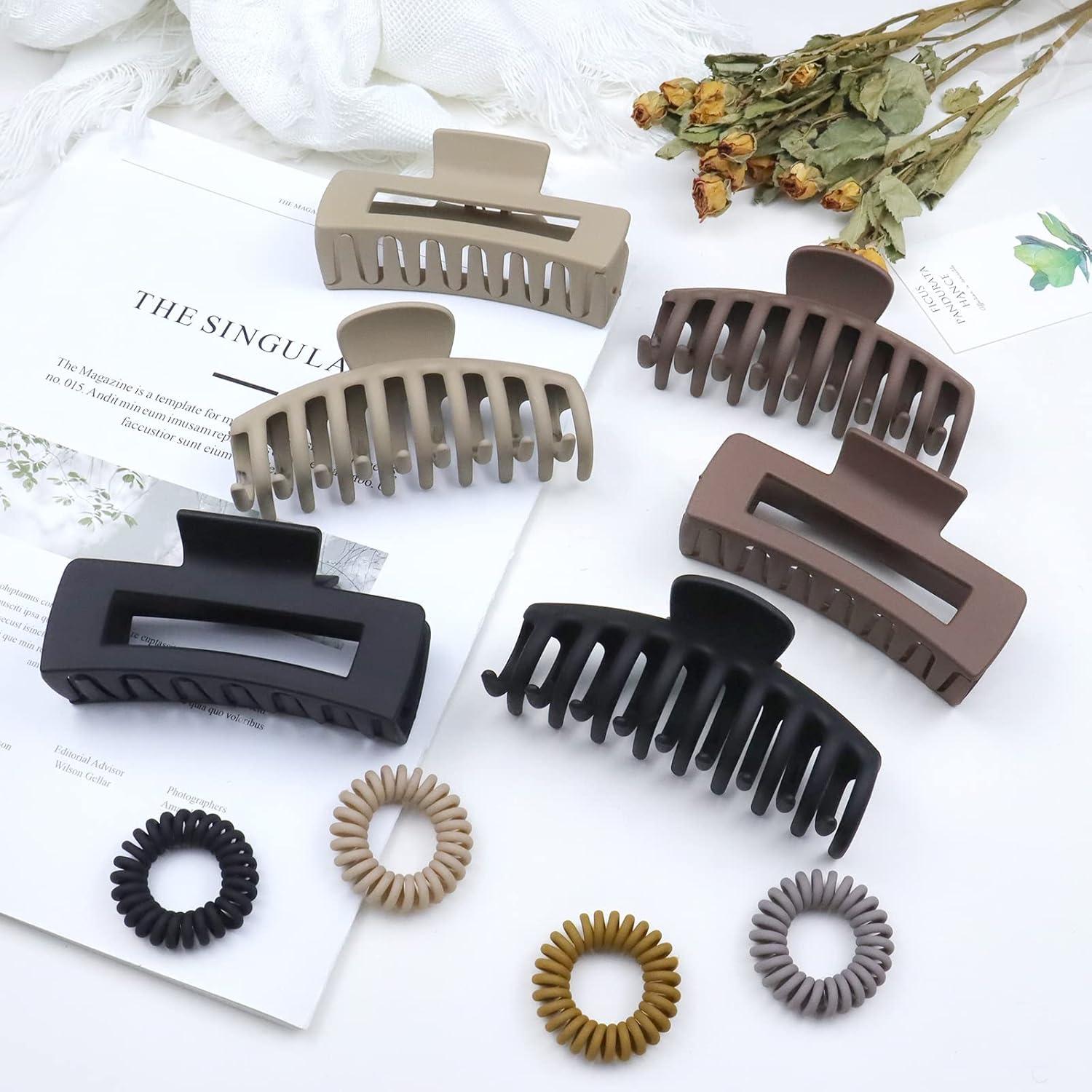 Haarklammer Groß Rutschfest Rechteckig Haarspange Damen 11 cm Schwarz