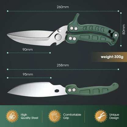 Abnehmbare Geflügelschere Heavy Duty Küchenschere Grün