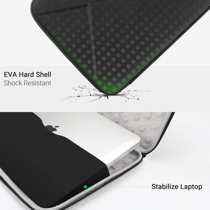 TECOOL Laptophülle 13 Zoll Stoßfest MacBook Air Pro 13-Schwarz