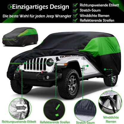 Autoabdeckung Jeep Wrangler 2 Tür 210D Oxford Stoff Vollgarage Schwarz
