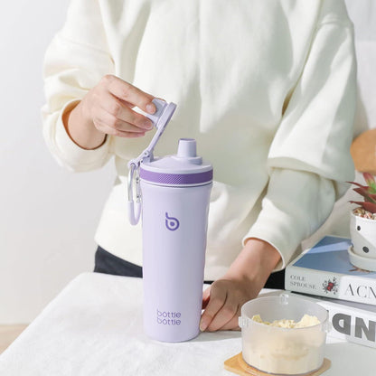 Isolierte Edelstahl Shaker Trinkflasche 26oz Protein Eiweiß Fitness Violett