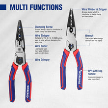 WORKPRO Spitzzange 200mm Multifunktionszange Cr-V Stahl