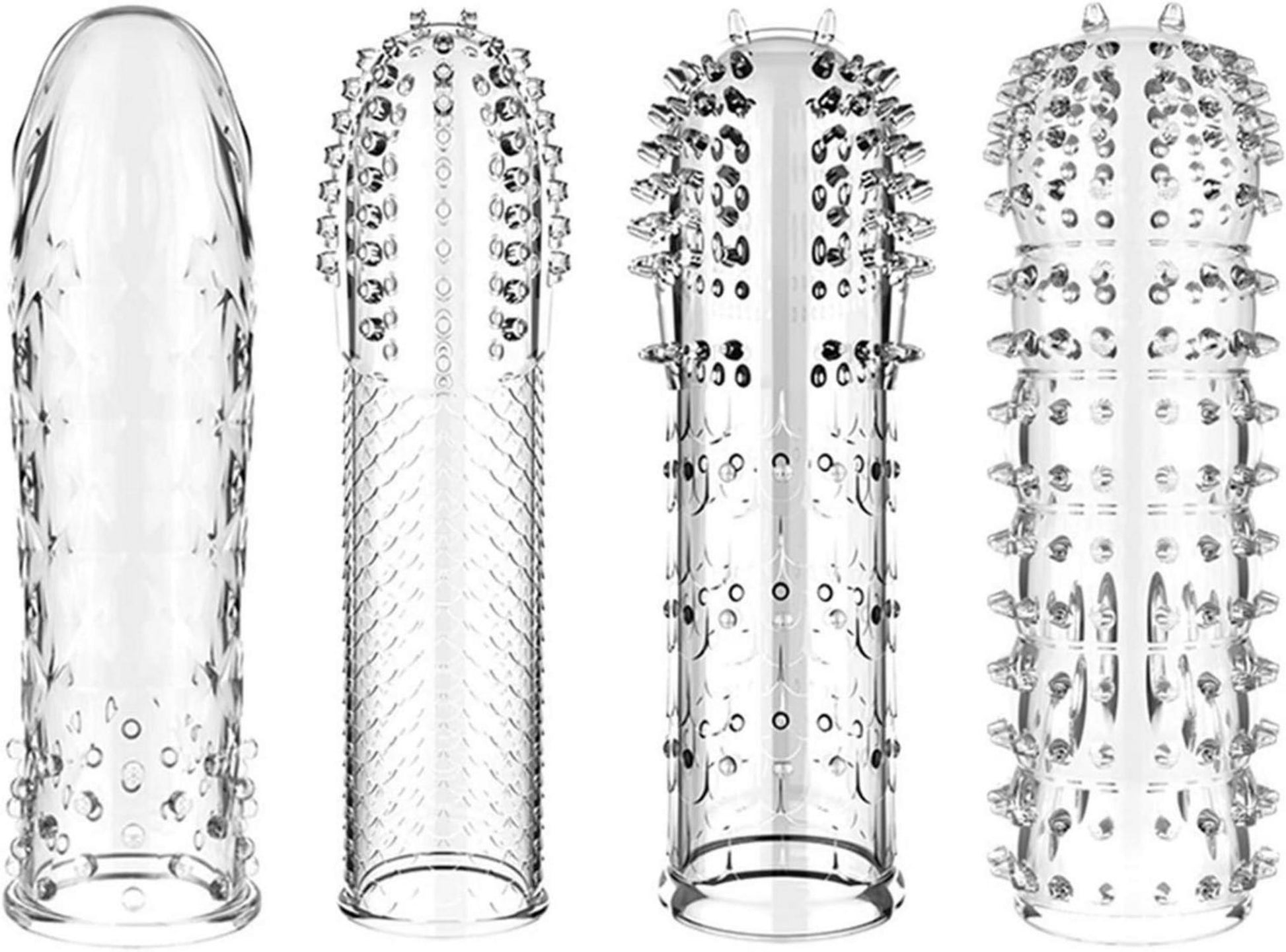 Transparente Penishülle 4 in 1 mit dichte Beule BDSMAGE