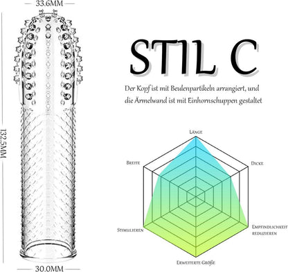 4 in 1 Transparente Penishülle Set für Männer Erektionssteigerung