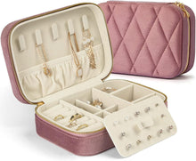 Schmuckkästchen Samt Schmuckbox für Damen Reise Organizer Ohrringe