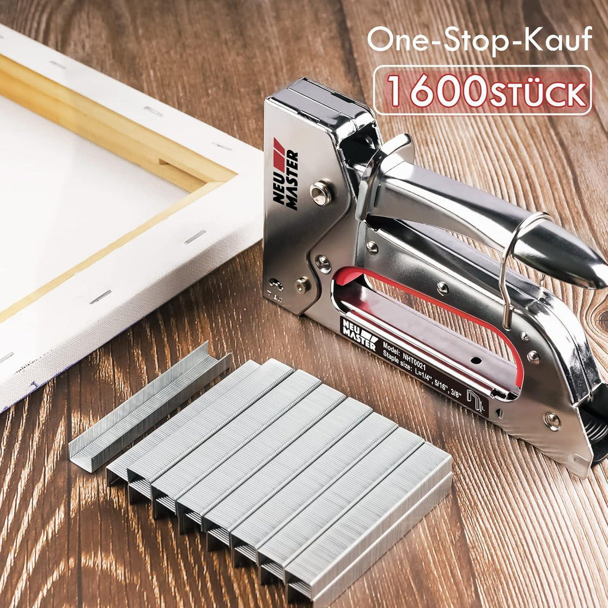 Handtacker Set mit 1600 Klammern – Tischler & Bastler