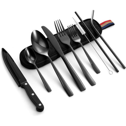 Odoland Besteck Set 10-teilig Edelstahl Outdoor Camping 2