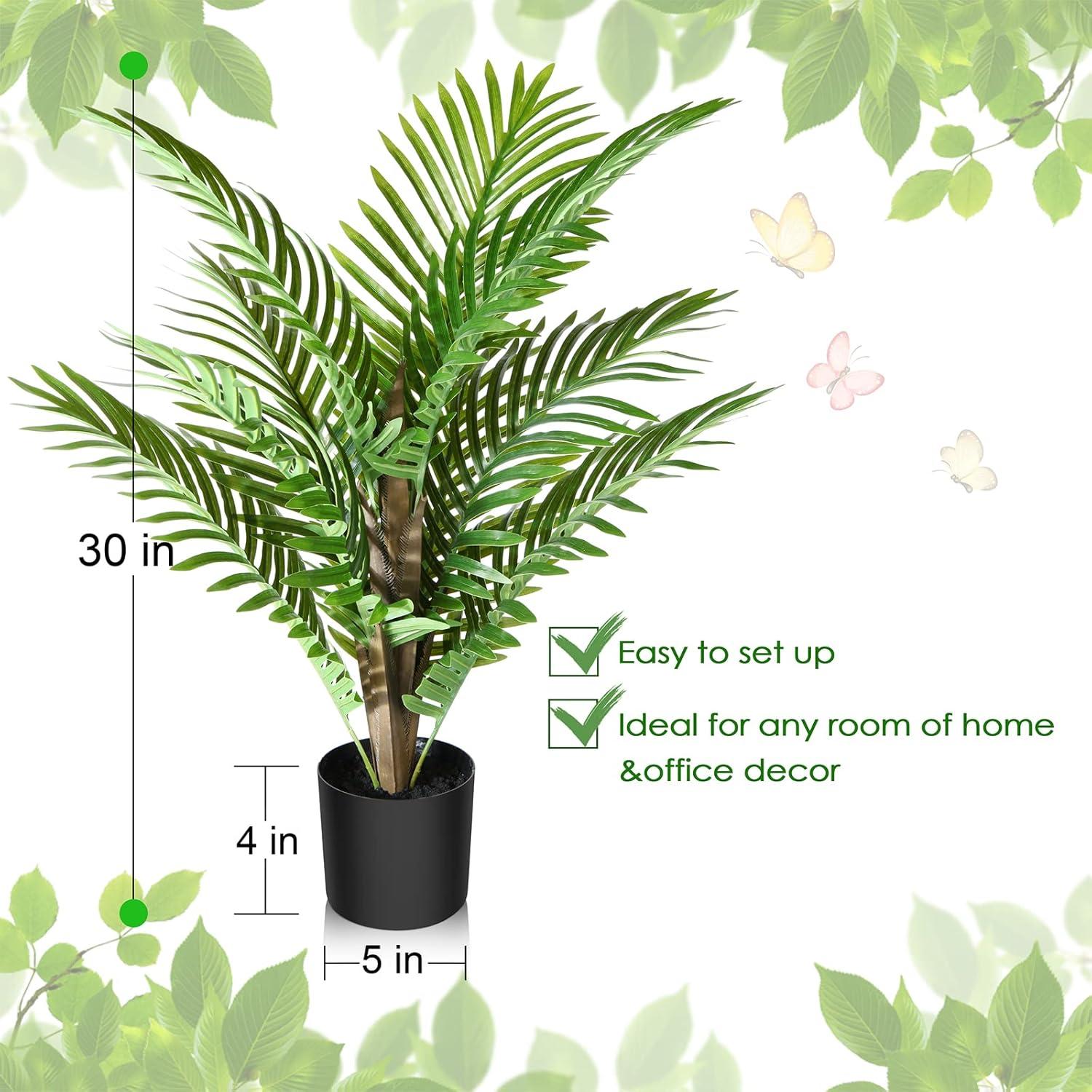Kunstpflanze Palme 70cm Groß Fake Plastik Pflanze Wohnzimmer