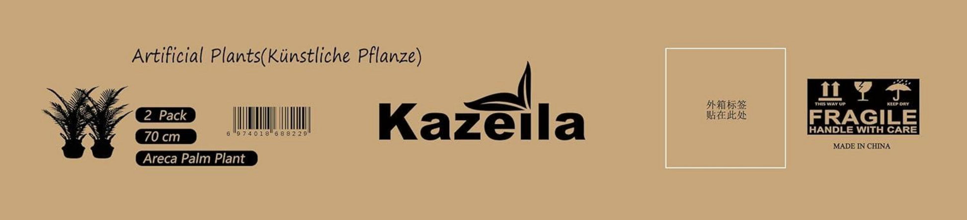 Kunstpalme 70cm Areca Palme Kunstpflanze Deko Balkon Wohnzimmer