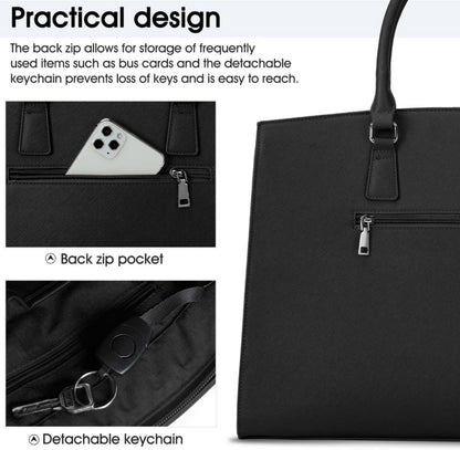 Handtasche Damen Schwarz PU Leder Shopper Groß Wasserdicht 15.6 Zoll