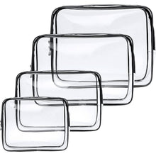 Transparente Kulturtaschen 4er Set, TSA-zugelassen, wasserdicht
