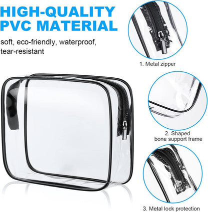 Transparente Kulturtasche 4er Set PVC-Reisetasche TSA-zugelassen