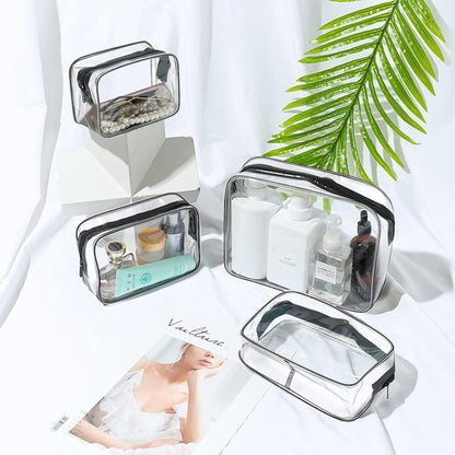 Kulturtasche Transparent 4 Stück Kosmetiktasche PVC Reise-Waschtaschen