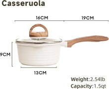 JEETEE Antihaft-Kasserolle 16cm mit Deckel 1.5L für alle