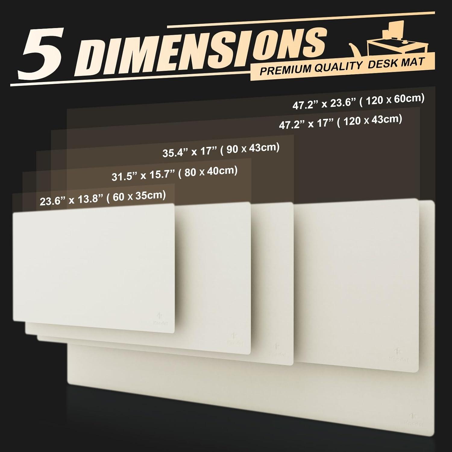Schreibtischunterlage PVC 120x60cm wasserdicht doppelseitig Weiß/Beige