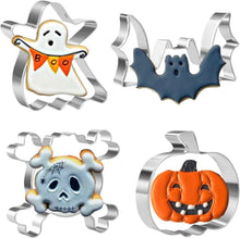 Halloween Ausstecher Set 4 Stück Geister Fledermaus Kürbis Schädel