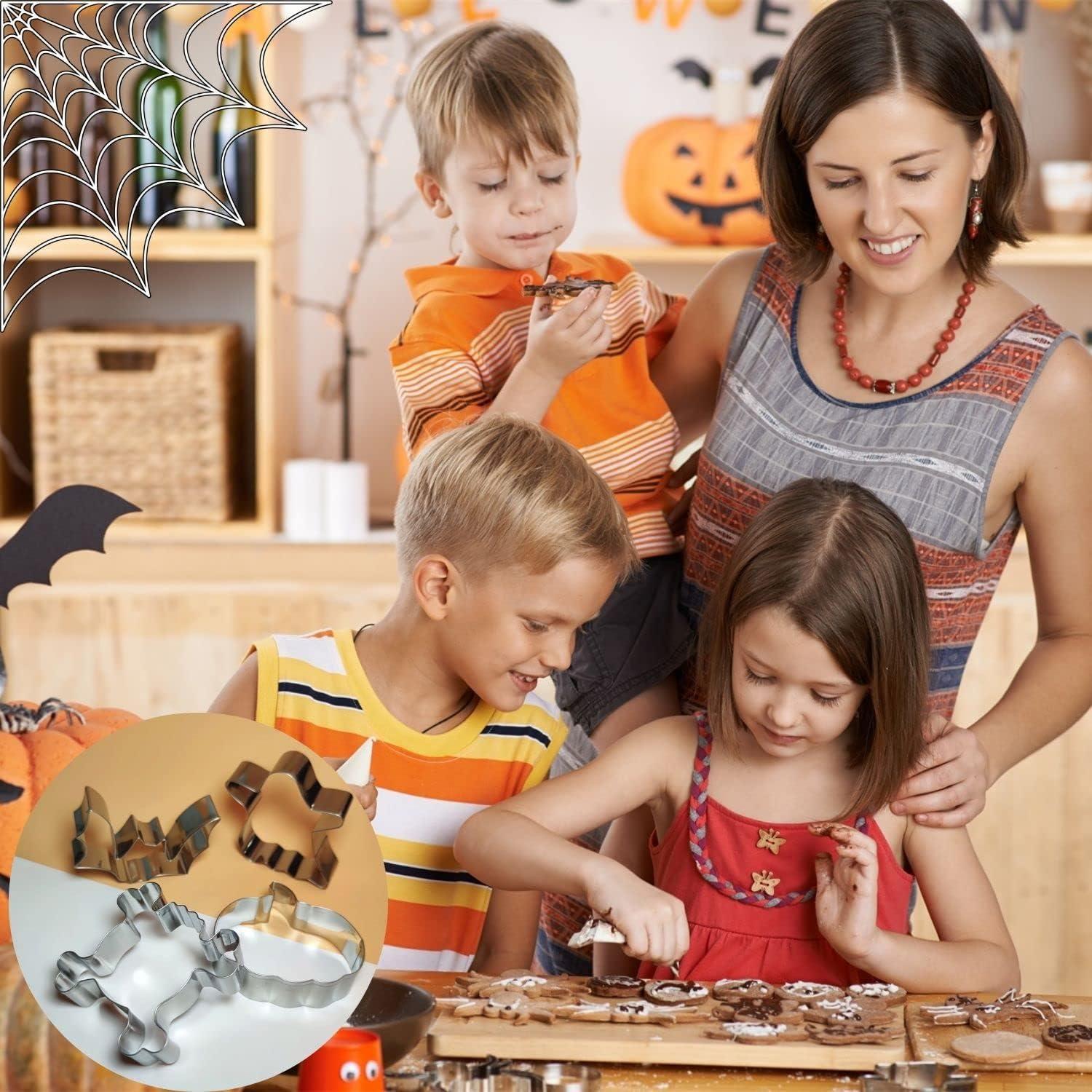 Halloween Ausstecher Set Geist Fledermaus Kürbis Schädel Edelstahl 4 Stück