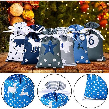 Adventskalender zum Befüllen 24 Stoffbeutel