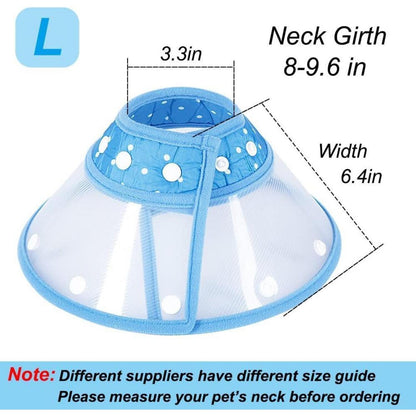 Halskrause für Haustiere, verstellbar, leicht, blau-L