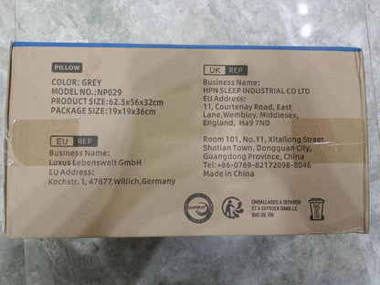 NOFFA Lesekissen Memory Schaum Keilkissen Rückenlehne Extra Breit 56cm - Grau