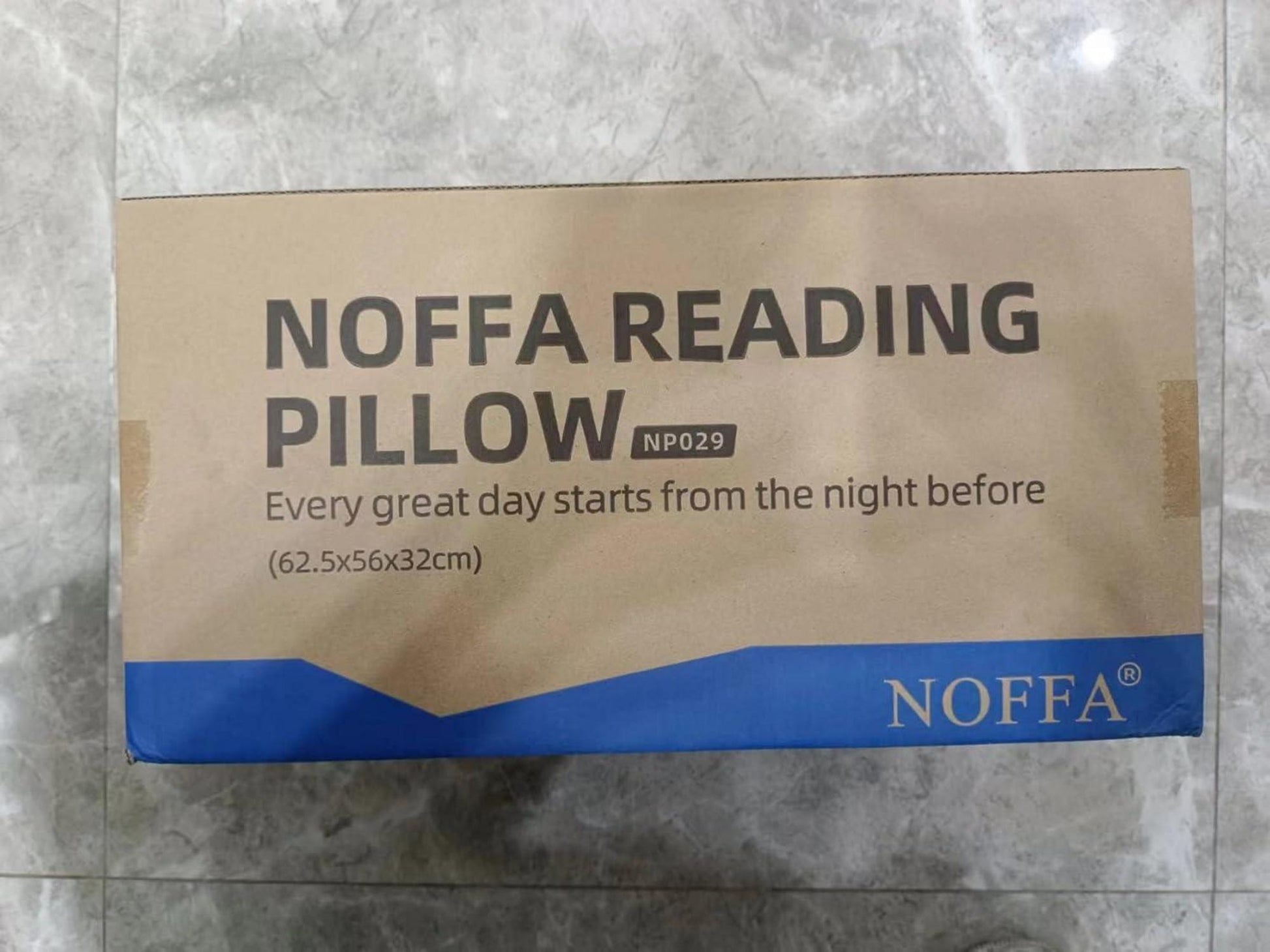 NOFFA Lesekissen Memory Schaum Keilkissen - Rückenunterstützung Sofa Bett - Breit 56cm Grau