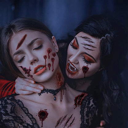 22 Blatt Halloween Zombie Narben Wunden Blut Tattoo Set