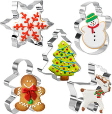 Weihnachts-Ausstechformen-Set 5 Stück Edelstahl