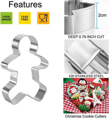 Weihnachts-Ausstechformen-Set Edelstahl 5 Stück