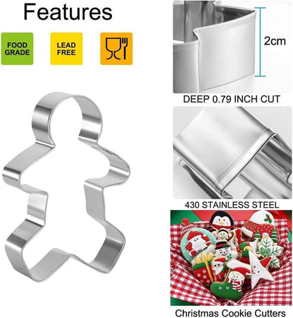 Weihnachts-Ausstechformen-Set Edelstahl 5 Stück