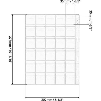 Münzsammlungsseiten 12 Blatt, Münztasche für Münzalbum