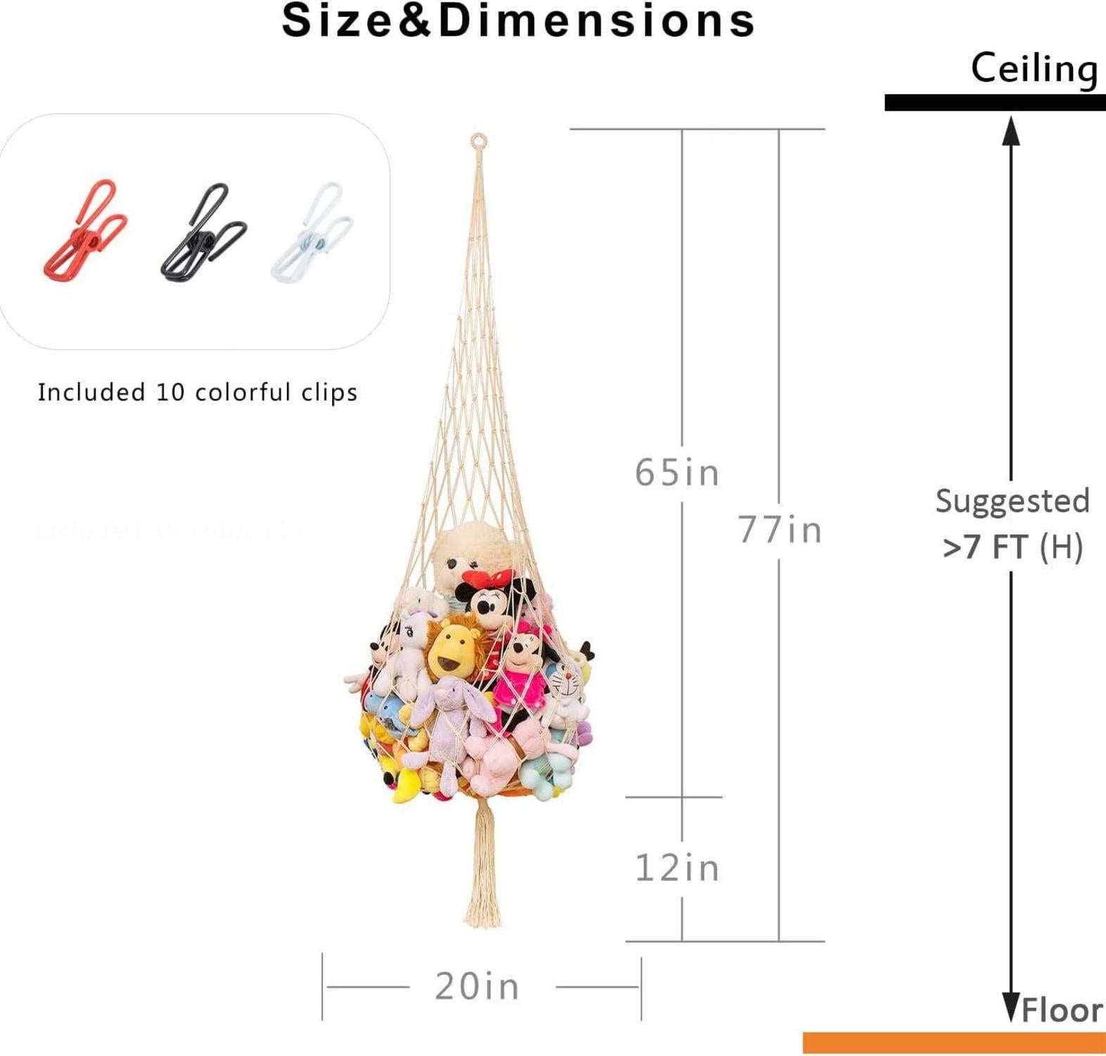 Kuscheltier Aufbewahrung Netz Hängematte Spielzeug Organizer Kinderzimmer