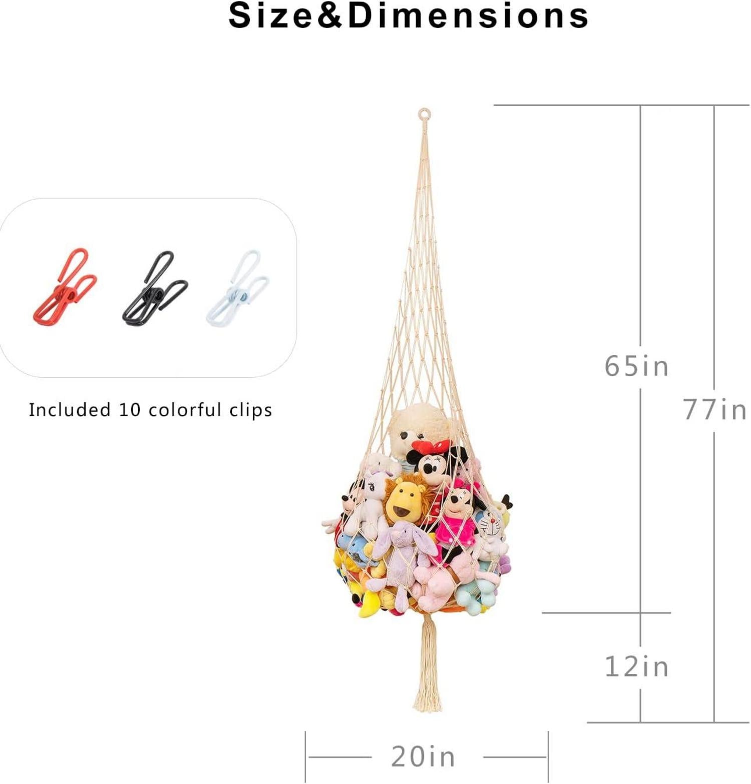 Kuscheltier Aufbewahrung Netz Hängematte Kinderzimmer Teddy Stofftier White