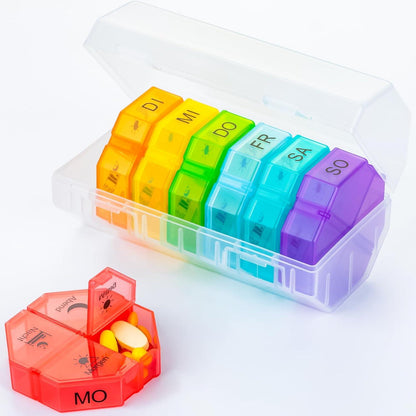 Tablettenbox 7 Tage Organizer mit 28 Extra Großen Fächern