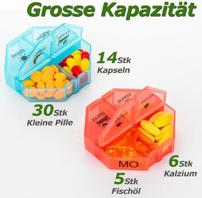 Tablettenbox 7 Tage Medikamentenbox 28 Extra Groß Fächer Organizer Pillendose