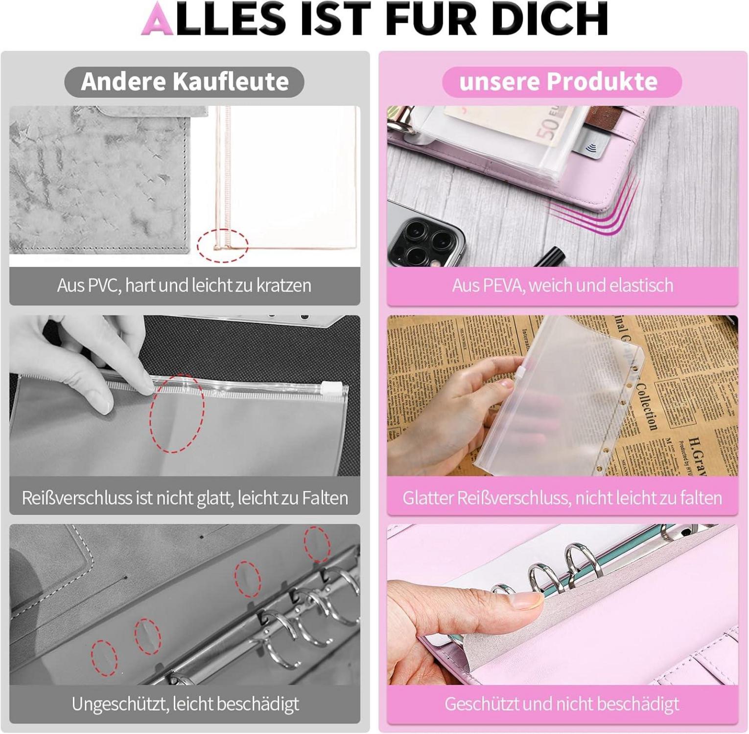 Budget Planner A6 Deutsch Ringbuchordner Geld Sparbuch Binder