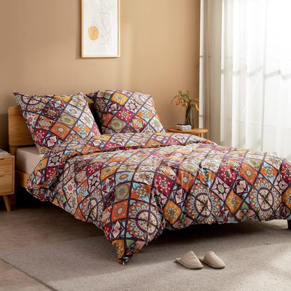 ATsense Bettwäsche Set 135x200 Baumwolle Bunt Renforcé ÖkoTex 4teilig