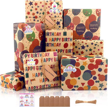 6er Set Geburtstags Geschenkpapier Kraftpapier Happy Birthday