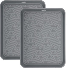 Schuhabtropfschale für Haustiere und Schuhe, 2er Set, Grau, 43 x 33 cm