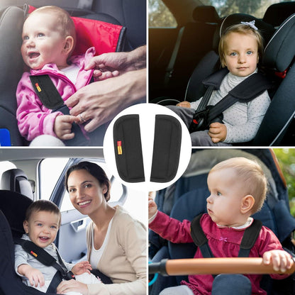 Baby Sicherheitsgurt Schulterpolster 2 Stück - Schwarz