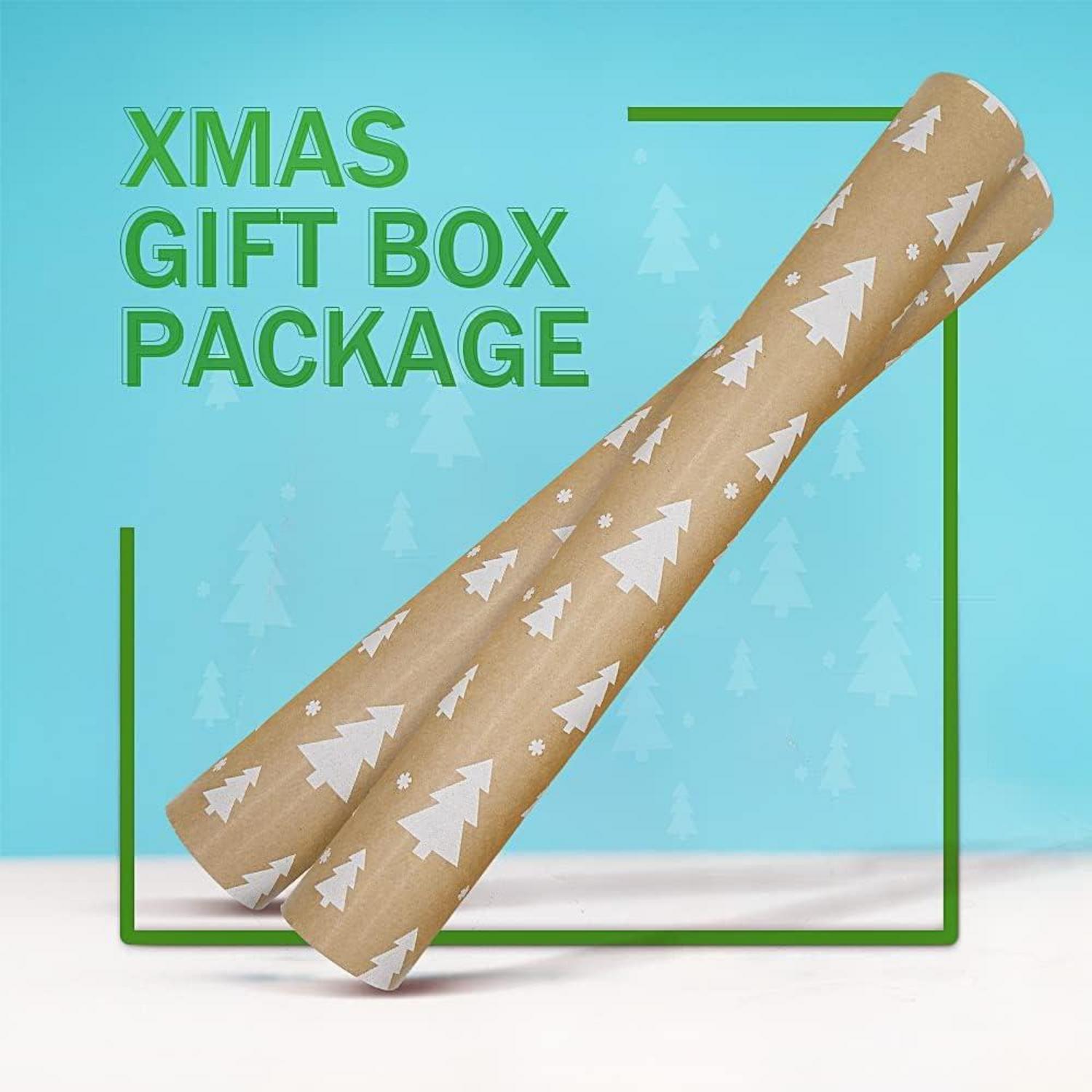 Weihnachtsgeschenkpapier Kraftpapier mit Weihnachtsbaum 43cm x 15m