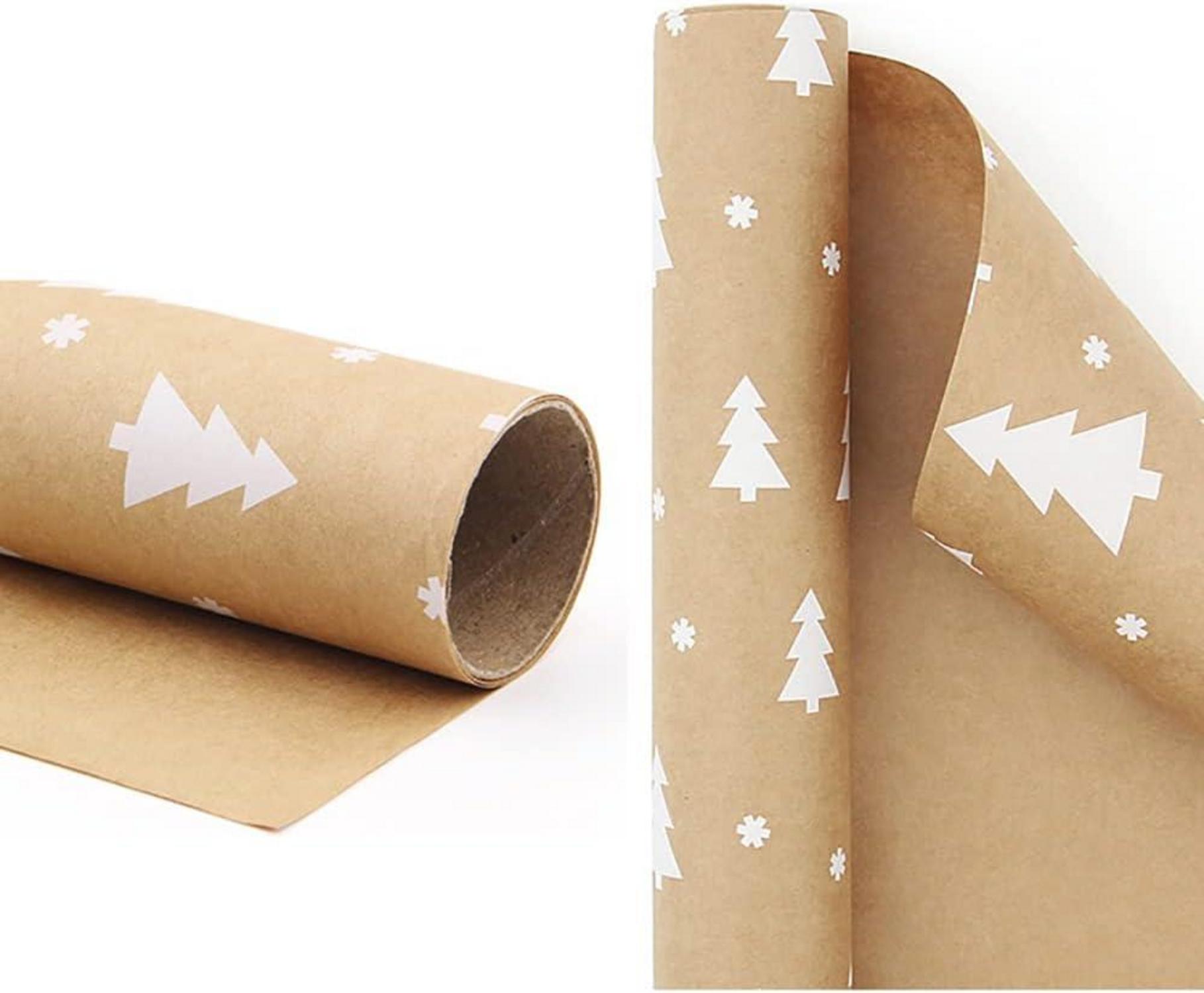 Weihnachtsbaum Kraftpapier 43cm x 15m Geschenkpapier für Weihnachtsgeschenke
