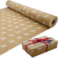 Weihnachts Geschenkpapier Elchmuster 43x15m recycelbares Kraftpapier