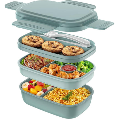 JSCORES Lunchbox 1900ML Bento Box mit Fächern Auslaufsicher
