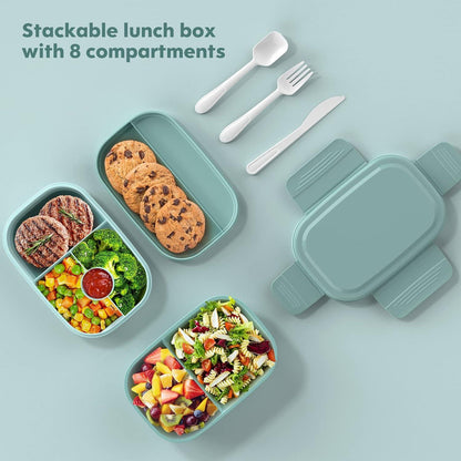 JSCORES Lunchbox 1900ML Bento Box mit Fächern Auslaufsicher