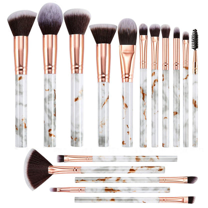 Professionelles Pinselset Makeup 16-teilig Marmor Gesicht Pudercreme